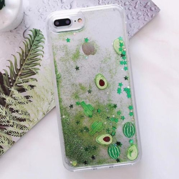 Avocado Quicksand Liquid Case Cover Iphone 7/8 + - Picture 2 of 5